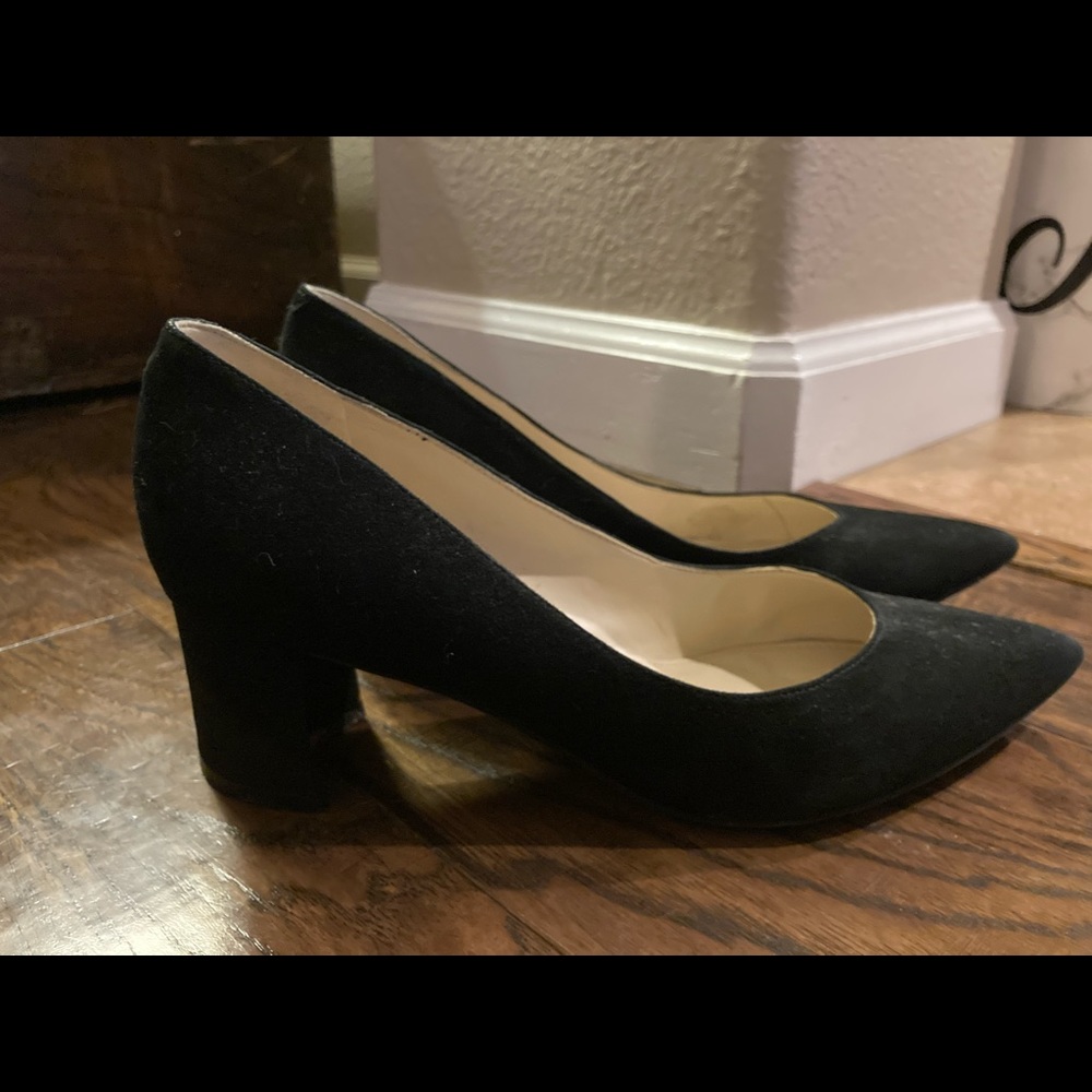 Marc Fisher Zala Black Chunky Heel Suede